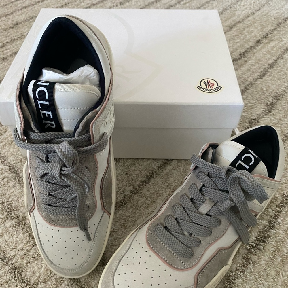 Moncler Gray and White Casual Sneakers size 39 - Picture 10 of 16